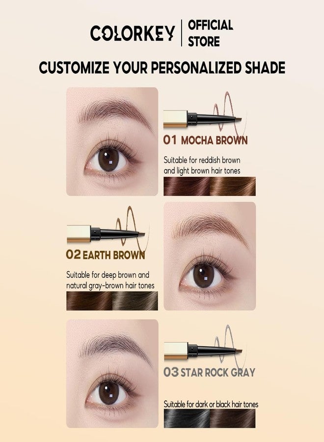 COLORKEY Contour Sketch Eyebrow Pencil: Retractable, Small Triangle Core, Defines Various Brow Shapes, Creates Defined Brows, Long-Lasting Wear (01 Mocha Brown) - Image 5